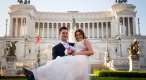 Newlywed couple celebrating their wedding in Italy after completing the required legal procedures