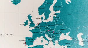Map of Europe and the Schengen Area.