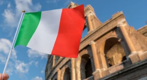 Italian flag waving outdoors, symbolizing citizenship and national identity
