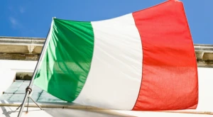 Italian flag waving in the wind