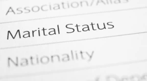 Official marriage certificate issued by the civil registry office, containing the spouses’ personal information and administrative stamps