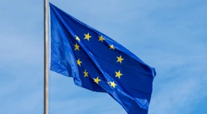 European Union flag waving in the wind