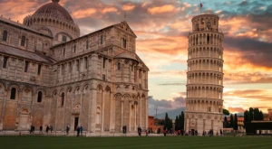 The Leaning Tower of Pisa under a clear sky, symbolizing Italy and Italian citizenship by descent