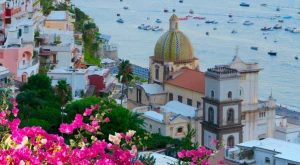 Italian coastal landscape overlooking the sea
