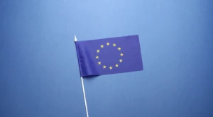 Flag of the European Union waving in the wind
